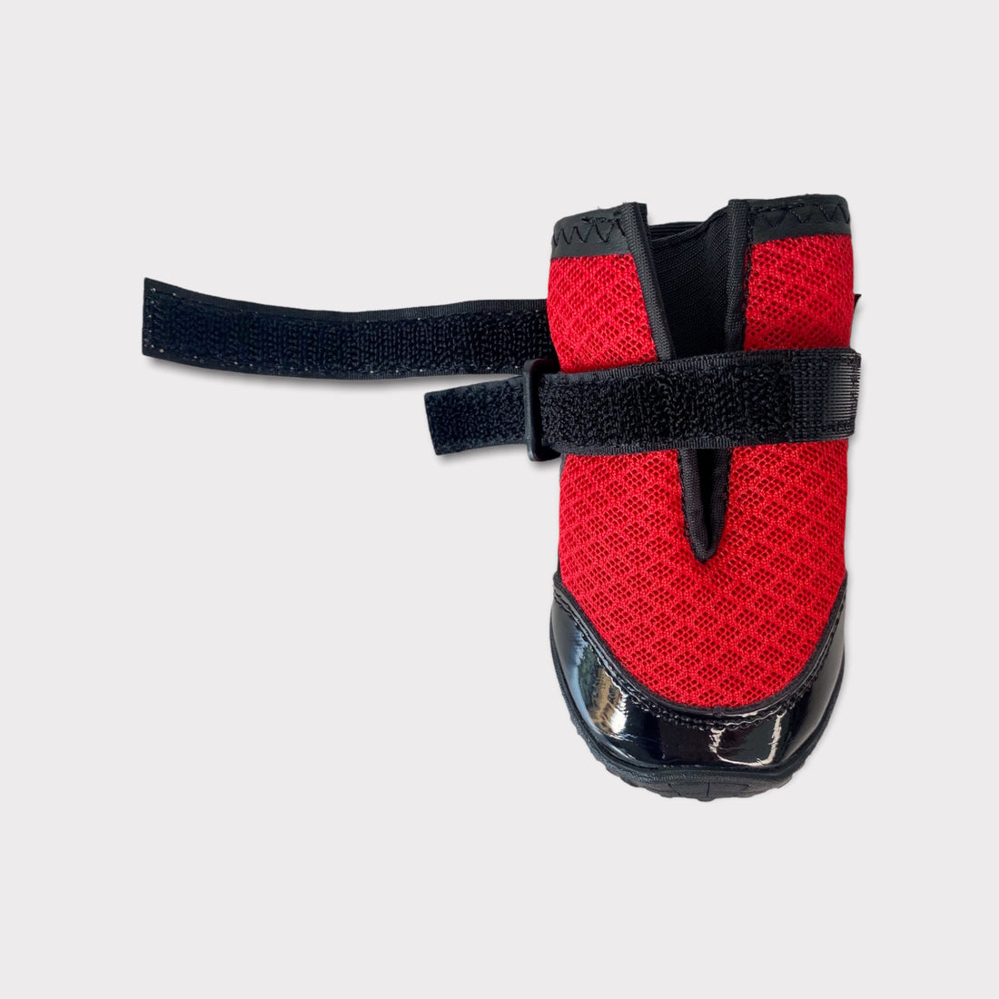 Top view of red Air Pup 1 dog shoes